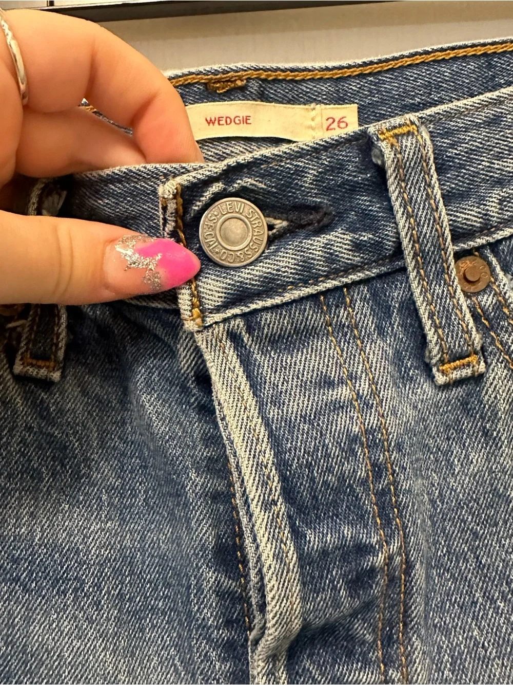Levi's Blue Denim Raw Hem Cutoff Shorts - Women